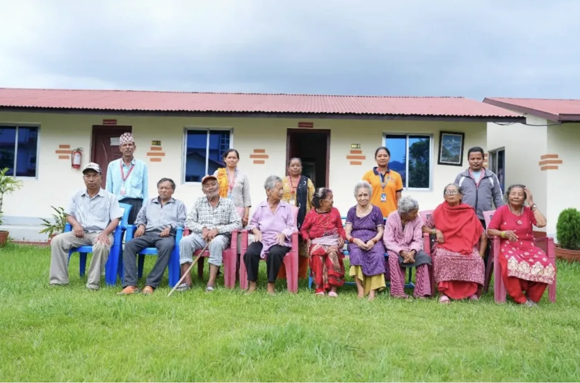 Residents and staff together