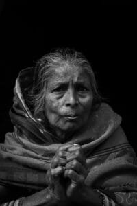 Monochrome Photography Of An Old Woman